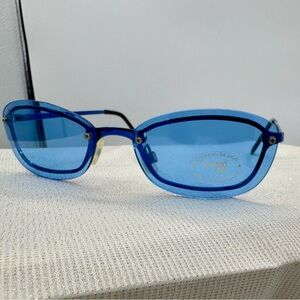 NWT European Design UV400 NM 100% UVA/UVB Protection Electric Blue Sunglasses
